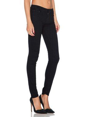 NWT Mother The Looker in Not Guilty Black Stretch Skinny Jeans 24